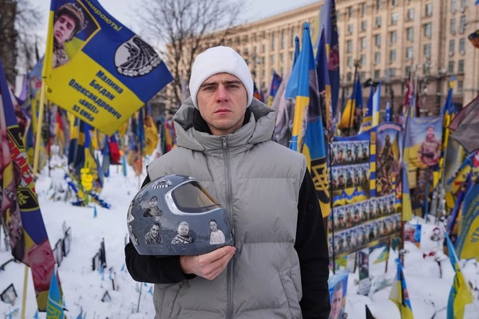 Ukrainian skeleton racer Vladyslav Heraskevych, banned from Olympics, speaks at United Nations