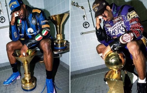 Serie A : Sacré champion d’Italie avec l’Inter, Marcus Thuram recrée (avec l’IA) un célèbre cliché de Kobe Bryant