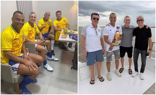 Cafu, Dunga, Jorginho e Bebeto jogam em Manaus e visitam rios