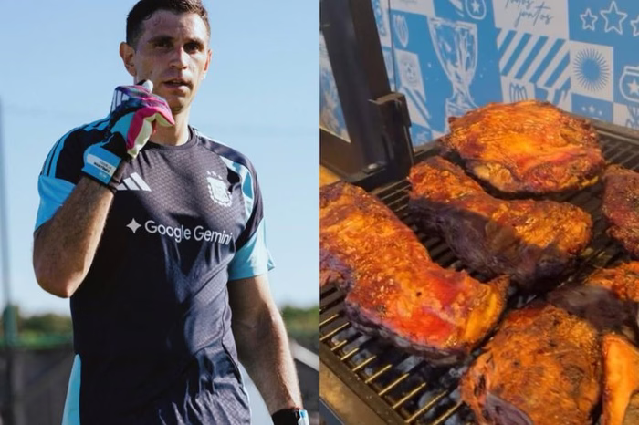 Dibu Martínez mostró toda la intimidad de un nuevo asado de la selección en Kansas: “Todo light”