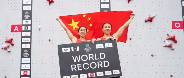 Arrampicata sportiva, la Cina firma la doppietta nelle staffette speed di Coppa del Mondo