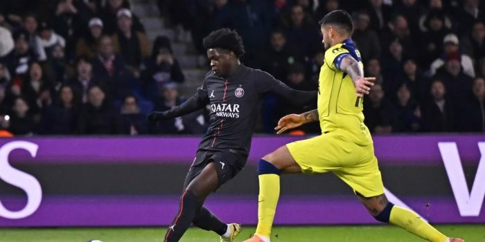 Quentin Ndjantou et sa joie de gagner la C1 avec le PSG