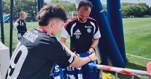 Premier entraînement en public du Racing Club de Strasbourg avec le nouvel entraîneur Hugo Oliveira