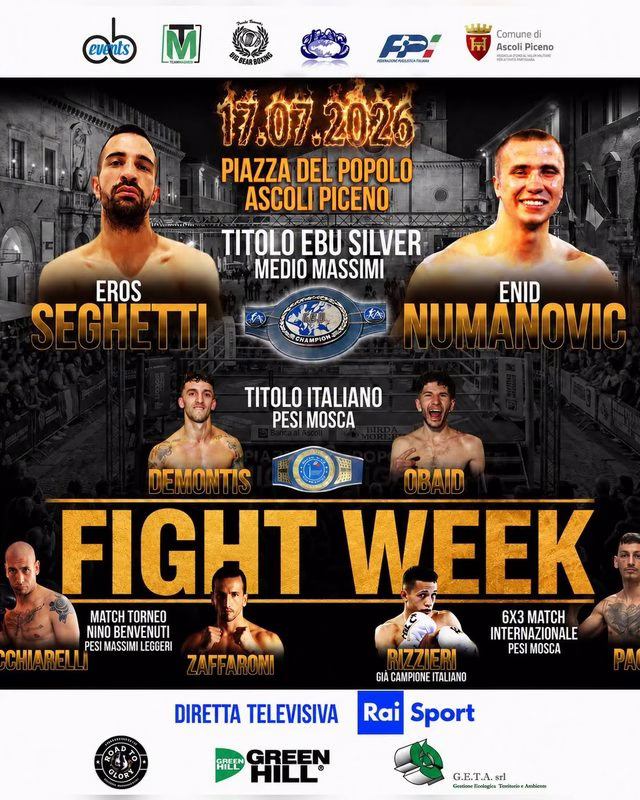 Boxe, grande serata ad Ascoli Piceno: Seghetti