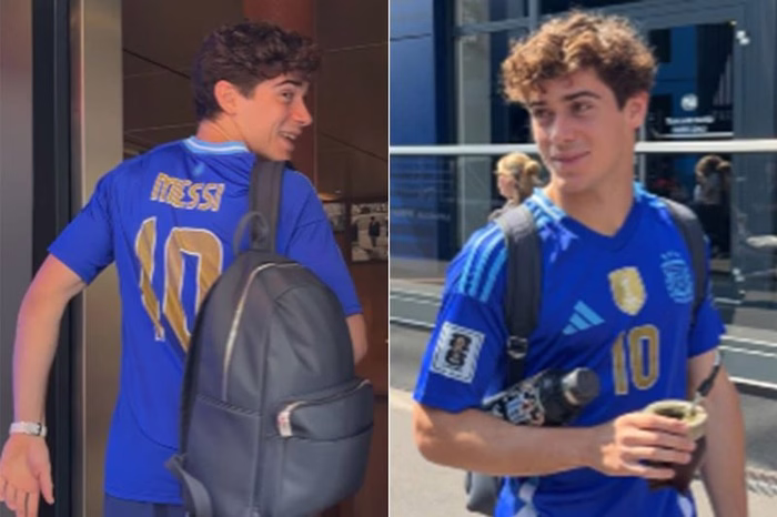 Franco Colapinto apareció en el Gran Premio de Bélgica con la camiseta de su ídolo, Lionel Messi