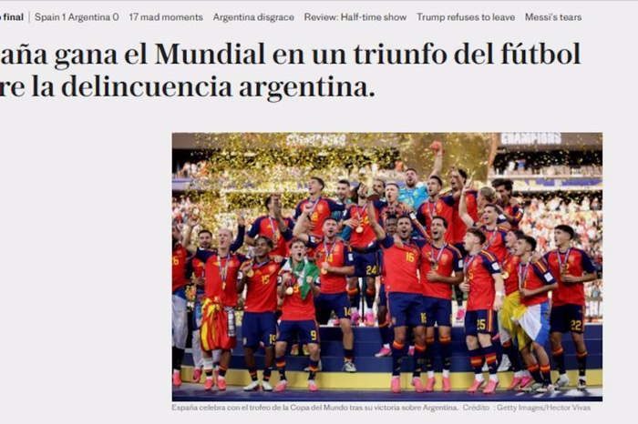 The Telegraph celebró la victoria de España y calificó como “delincuentes” a los jugadores de la selección argentina