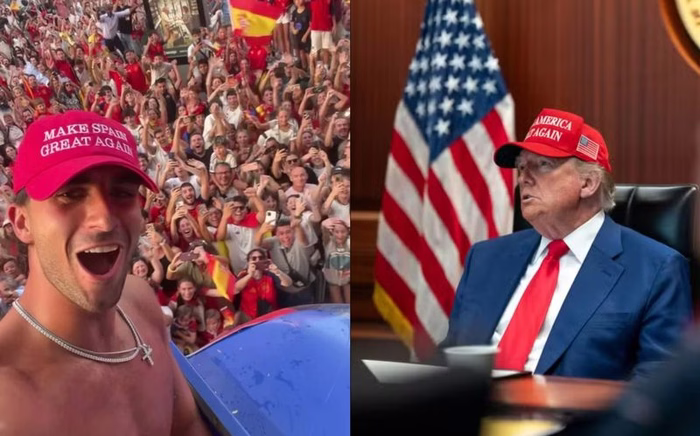 Ferran Torres: herói da Espanha usa boné com slogan de Trump