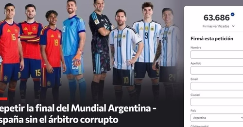 Miles de argentinos firman una campaña para pedir que se repita la final con España