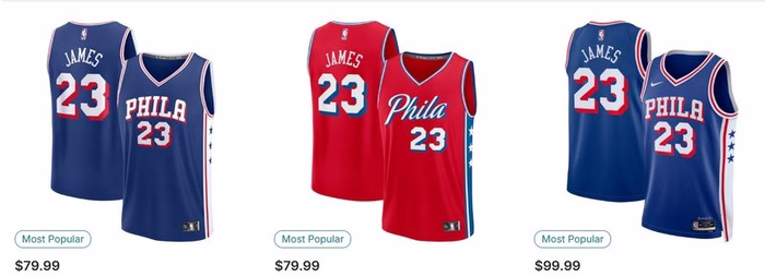 LeBron James quebra recorde de venda de camisas no Philadelphia 76ers