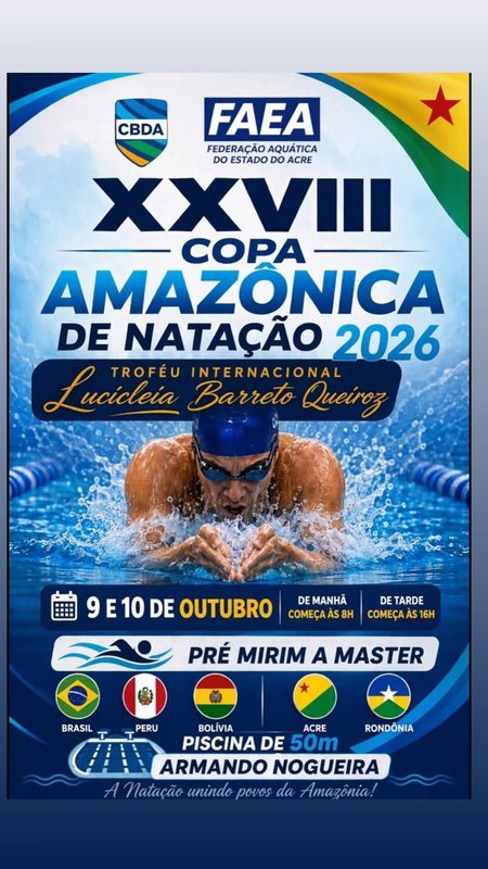 Copa Amazônica de Natação: Faea confirma datas da 4ª etapa