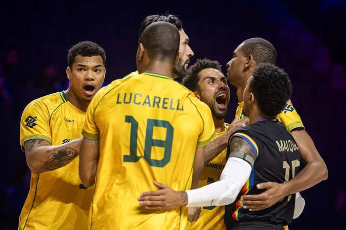 Seleção brasileira de vôlei masculino vence Alemanha na Itália