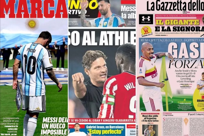 Así reflejaron las tapas de los diarios del mundo el retiro de Messi de la selección argentina