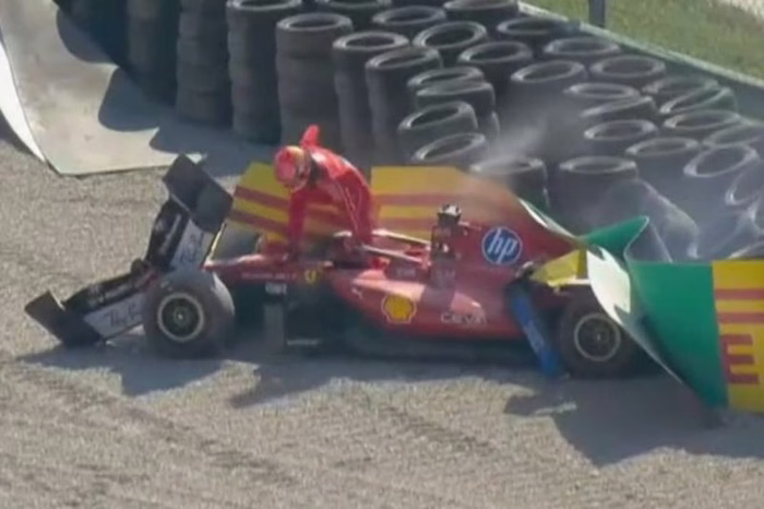 Muy fuerte choque de Leclerc en Monza: destruyó su Ferrari