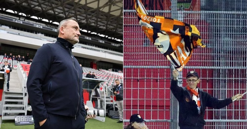 joueur du Stade Lavallois Franck Haise de retour à Le Basser avec Rennes pour un match amical